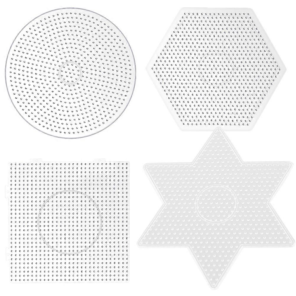 Craft Beads Board Fuse Beads Board Creative Shapes Square Round Hexagon Star 4Pcs