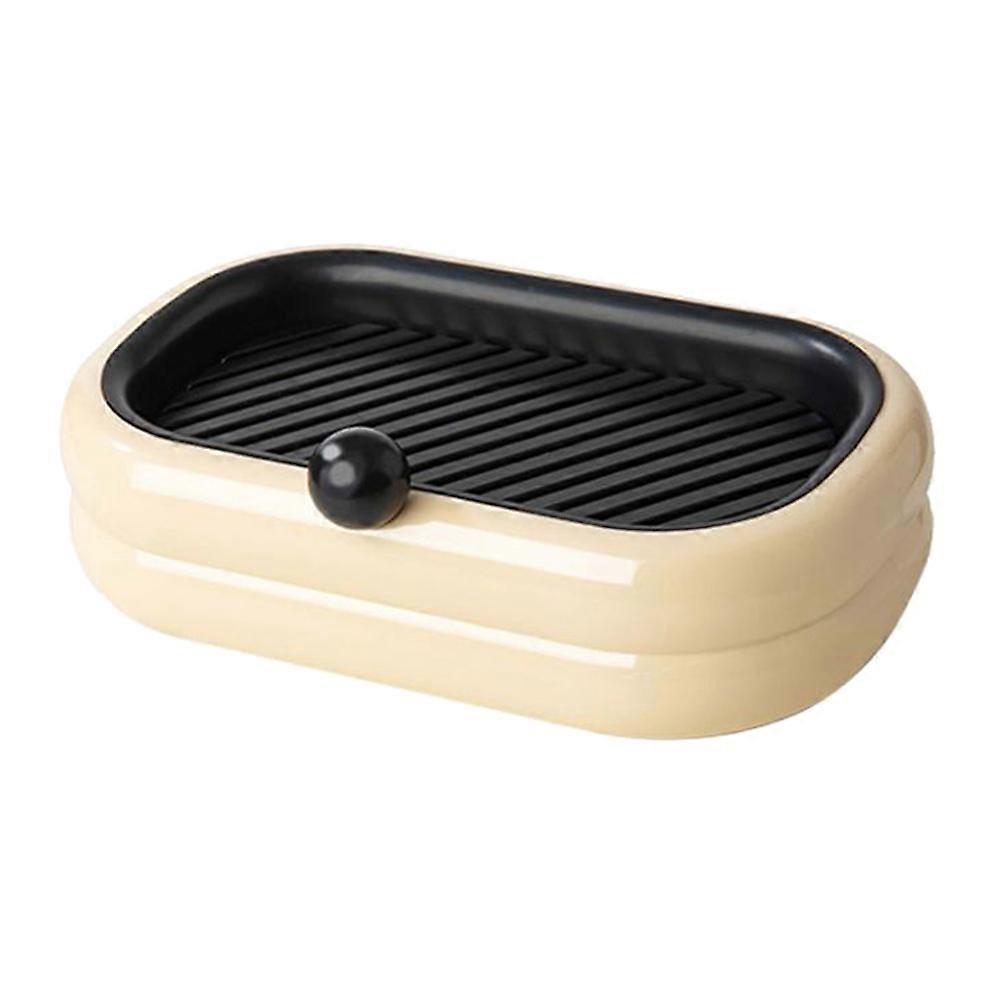 Soap Storage Rack Shower Soap Tray Wall Mounted Soap Dishes Beige 16.00X10.80X5.70CM Wall Mountable 1Set