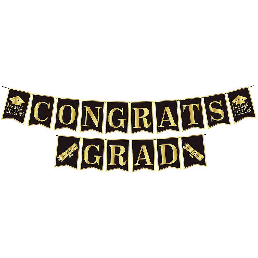 Congrats Grad Banner Graduation Ceremony Decorative Supplies Paper 1Set