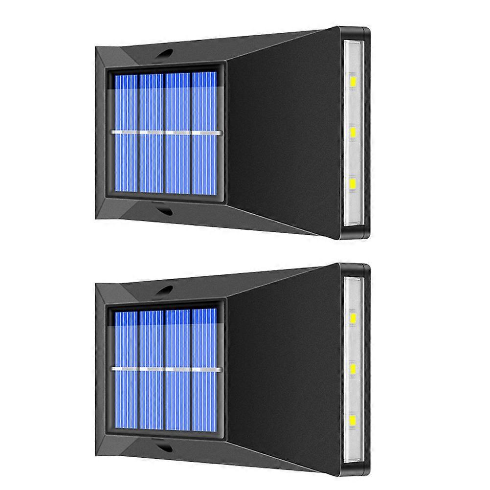 Yellow Solar Wall Lights for Decor Durable ABS Material Automatic Lighting 2pcs