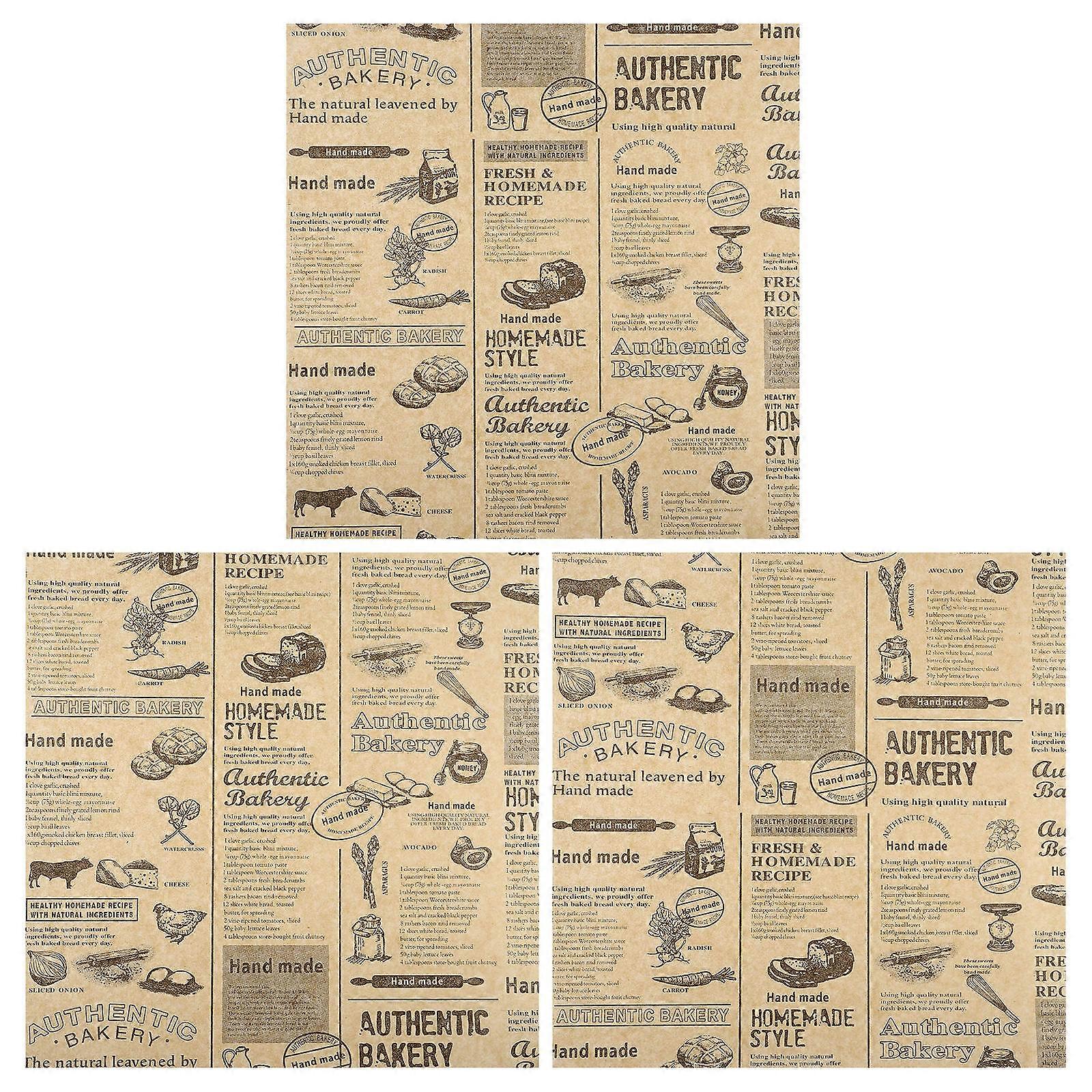 9.8 X 9.8 Inch Sandwich Newspaper Wrapping Paper Sheets, Grease-Resistant Paper 50 Sheets Food Wrap Paper Tray Liner For Bread Hot Dog Baking (Brown)