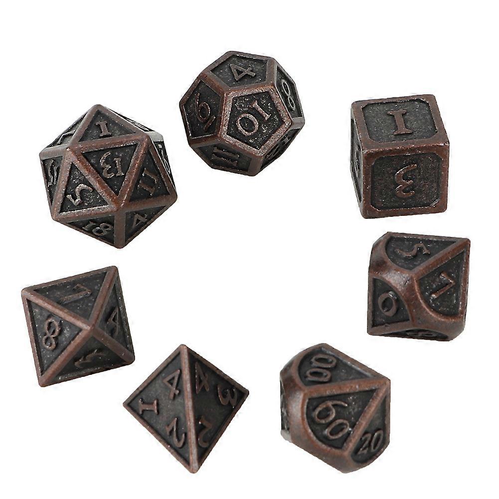 7pcs Metal Vintage Polyhedral Dices Irregular Shape Table Game Dice