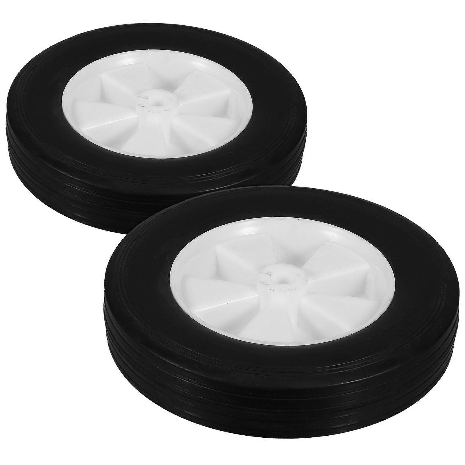 Dolly Replacement Wheels Solid Wheel Lawn Mower Wheel Outdoor Use 20.00X10.00X4.20CM Durable 2Pcs