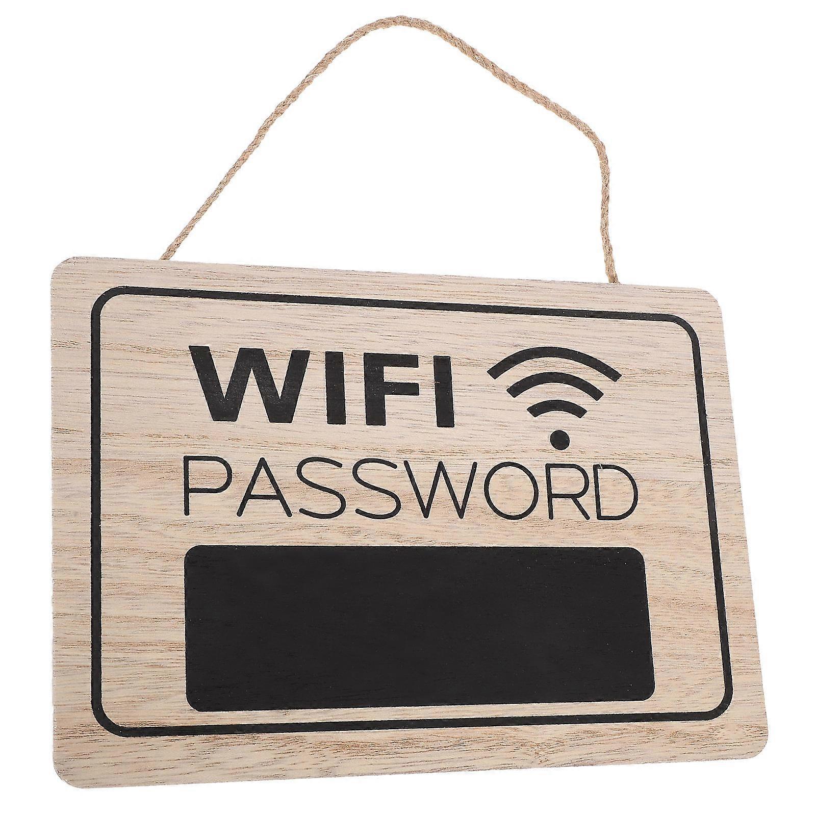 Wooden WiFi Password Sign Door Plaque for Home Hotel Public Spaces Writable Erasable Wall Decor Easy Guest Access