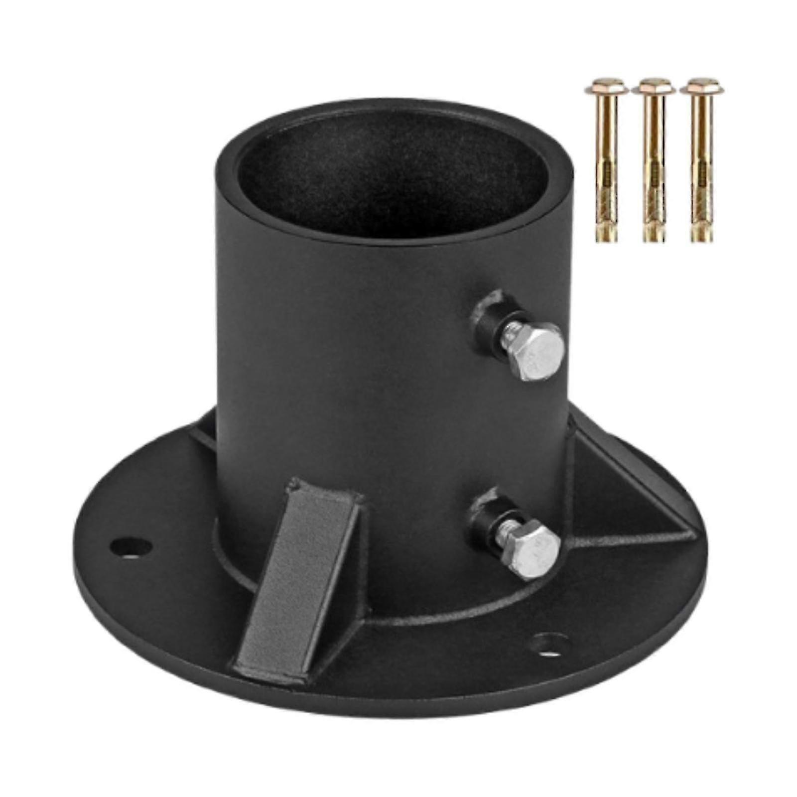 Floor Flange for Mailbox Post Mount Compatible with Wood Post Brackets, Inner Diameter 52mm for Chain Link Fence Pole