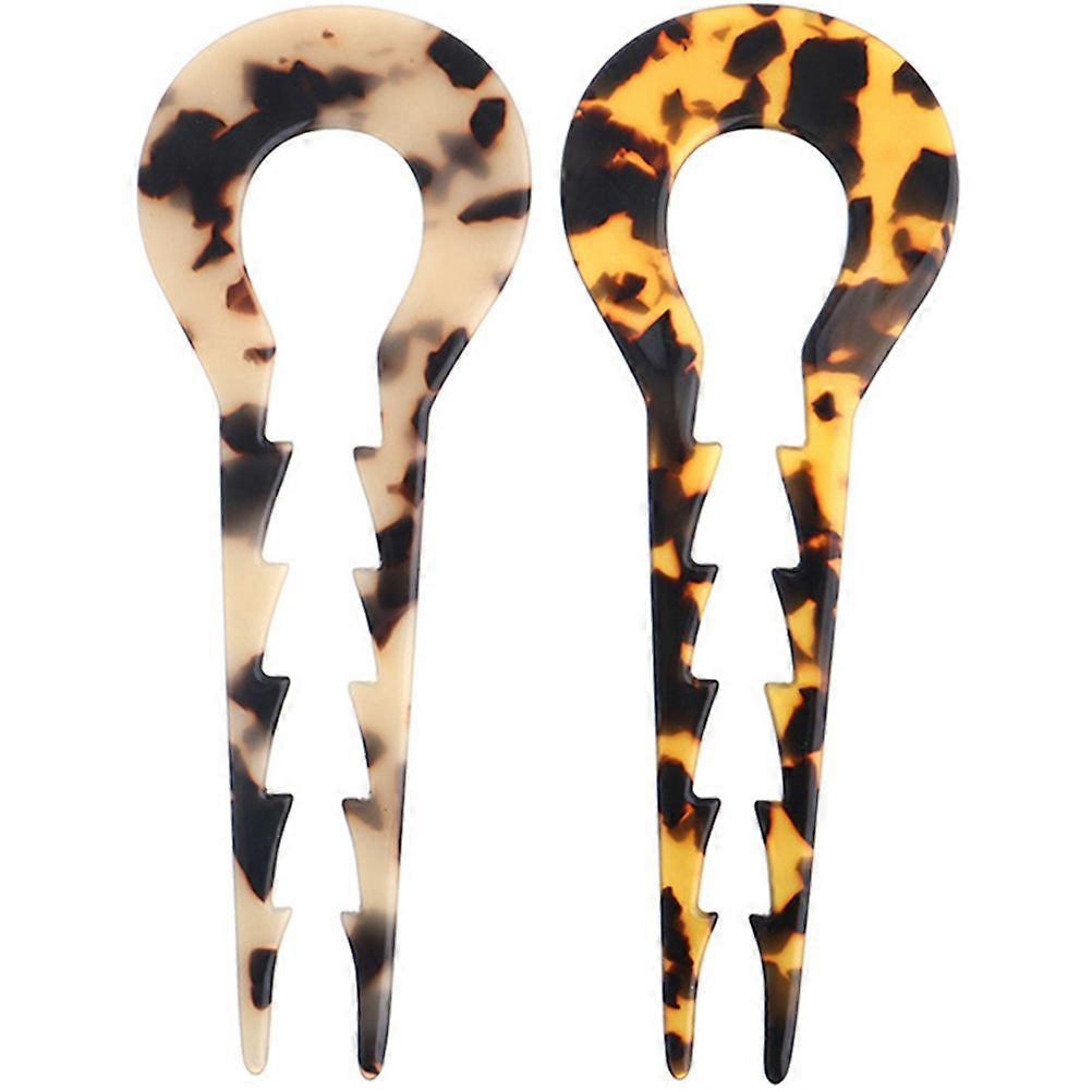 Fourches à cheveux en forme de U de mode épingles à cheveux de style chinois Fourchette à cheveux en forme de U Support de queue de cheval antidérapant 13X5CM 2Pcs