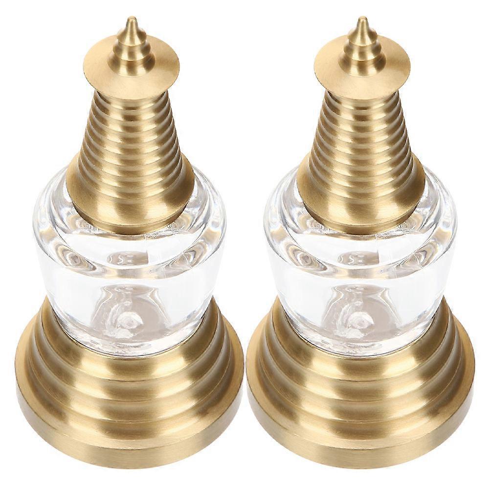 Brass Figurine Tower Statues for Zen Garden, Fairy Garden, Aquarium, and Dollhouse Decoration – Unique Openable Design for Functional Storage