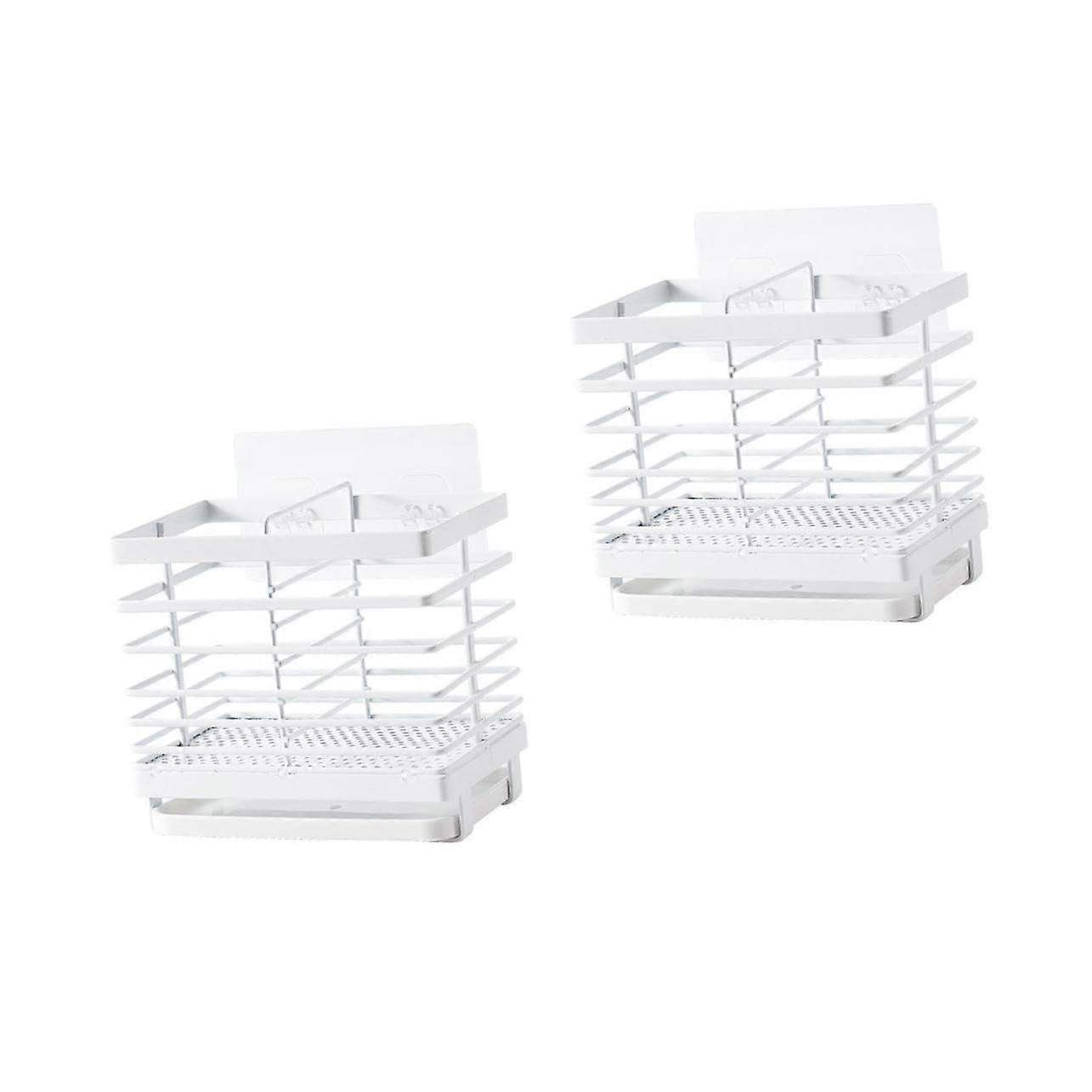 kitchen storage containers chopstick holder wall organizer iron white