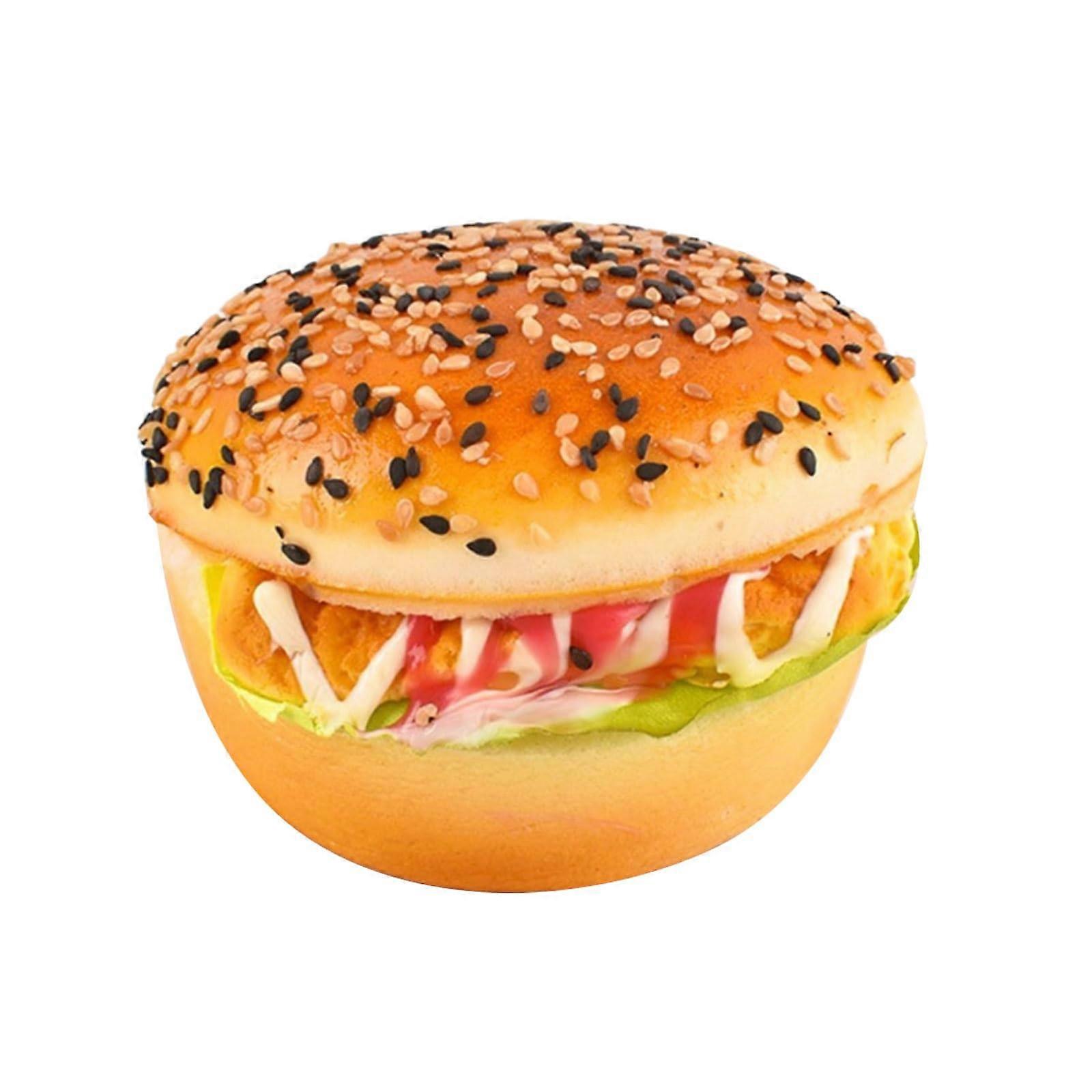 Artificial Hamburger Decoration for Restaurant Photography, PU Material, Realistic Texture, Educational Props
