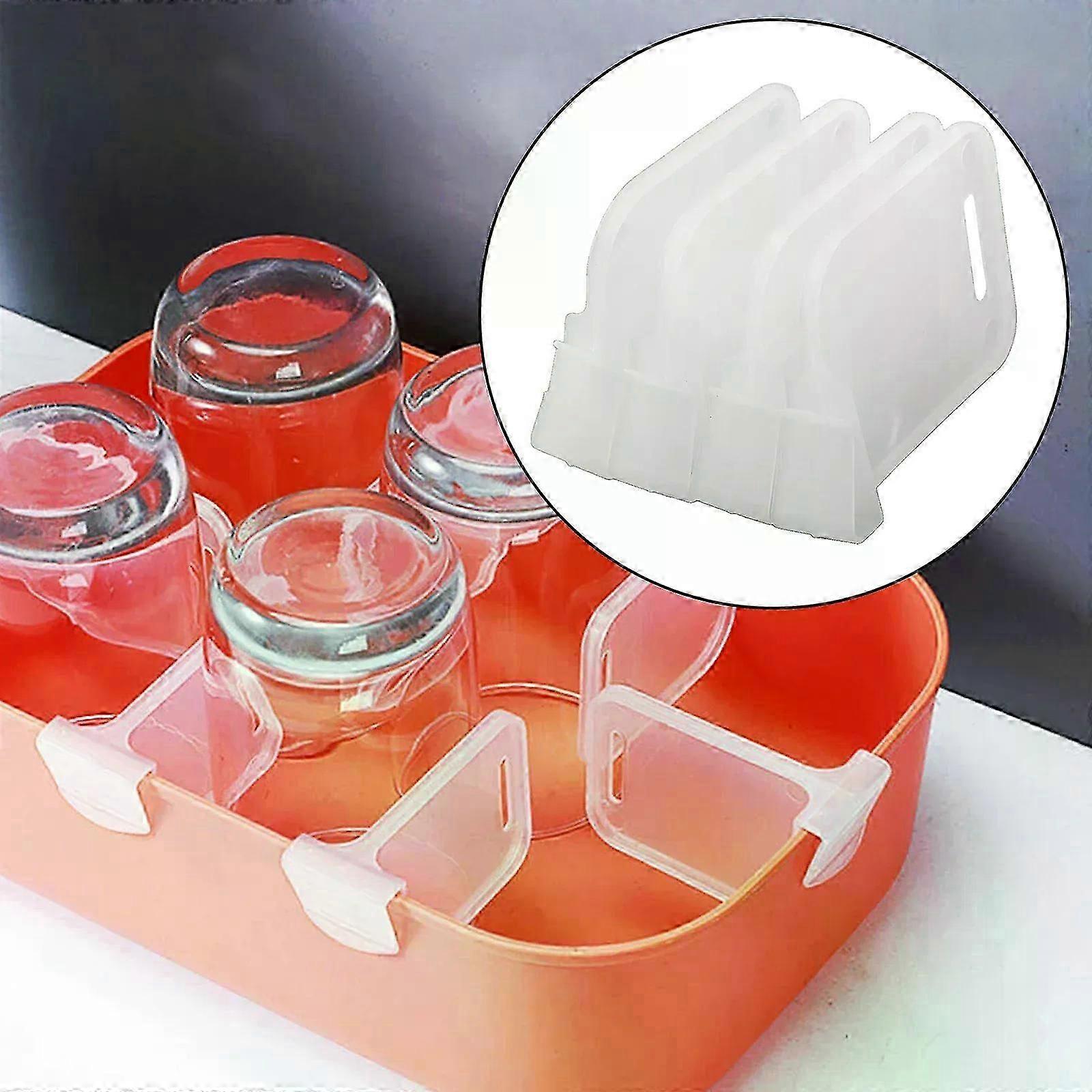 4pcs Refrigerator Storage Partition Board Retractable Plastic Divider Partition Board Kitchen Bottle Can Rack Shelf Organizer