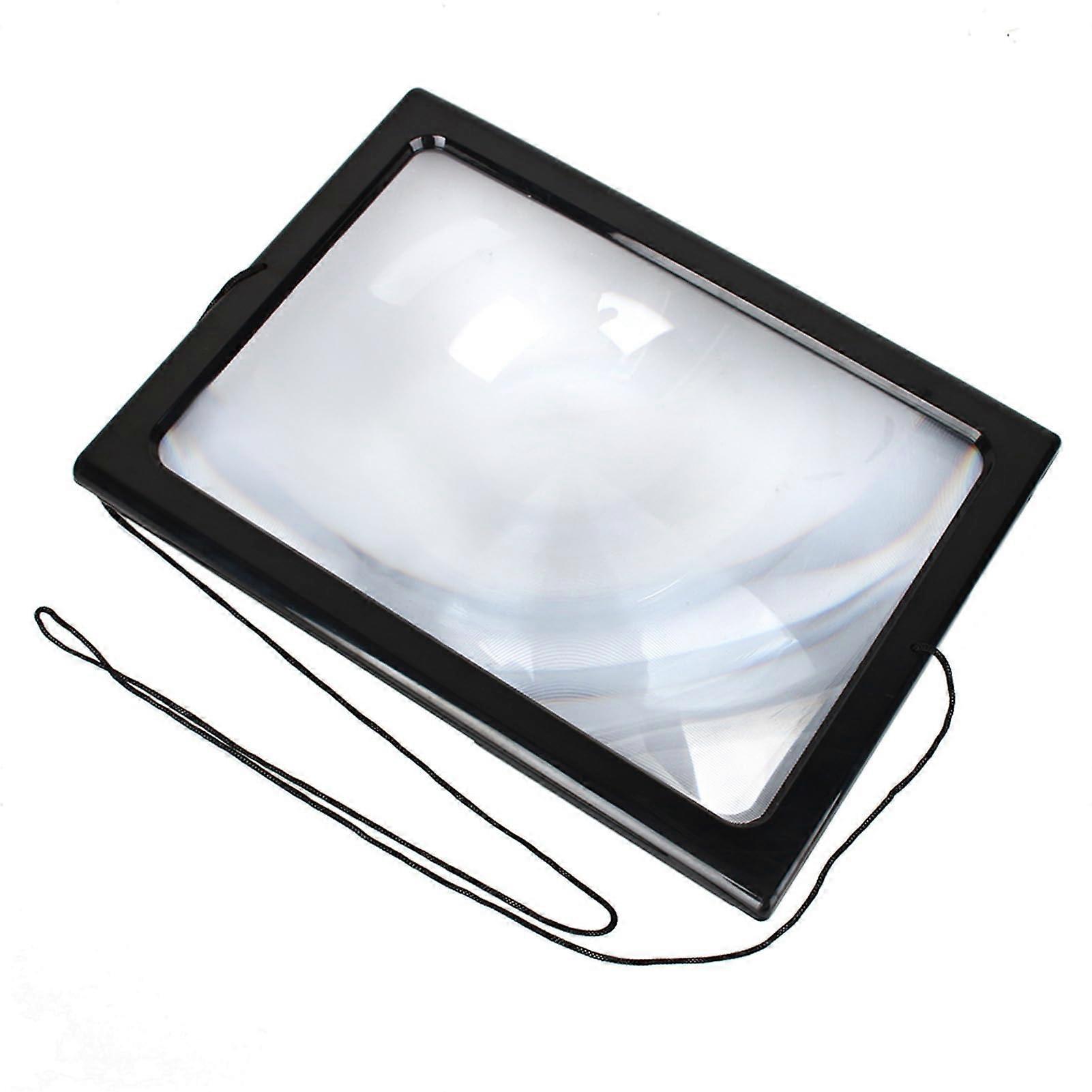 Hands FullScreen Magnifying Glass with 4 LED Lights, 3X, Foldable Legs, Hanging Strap