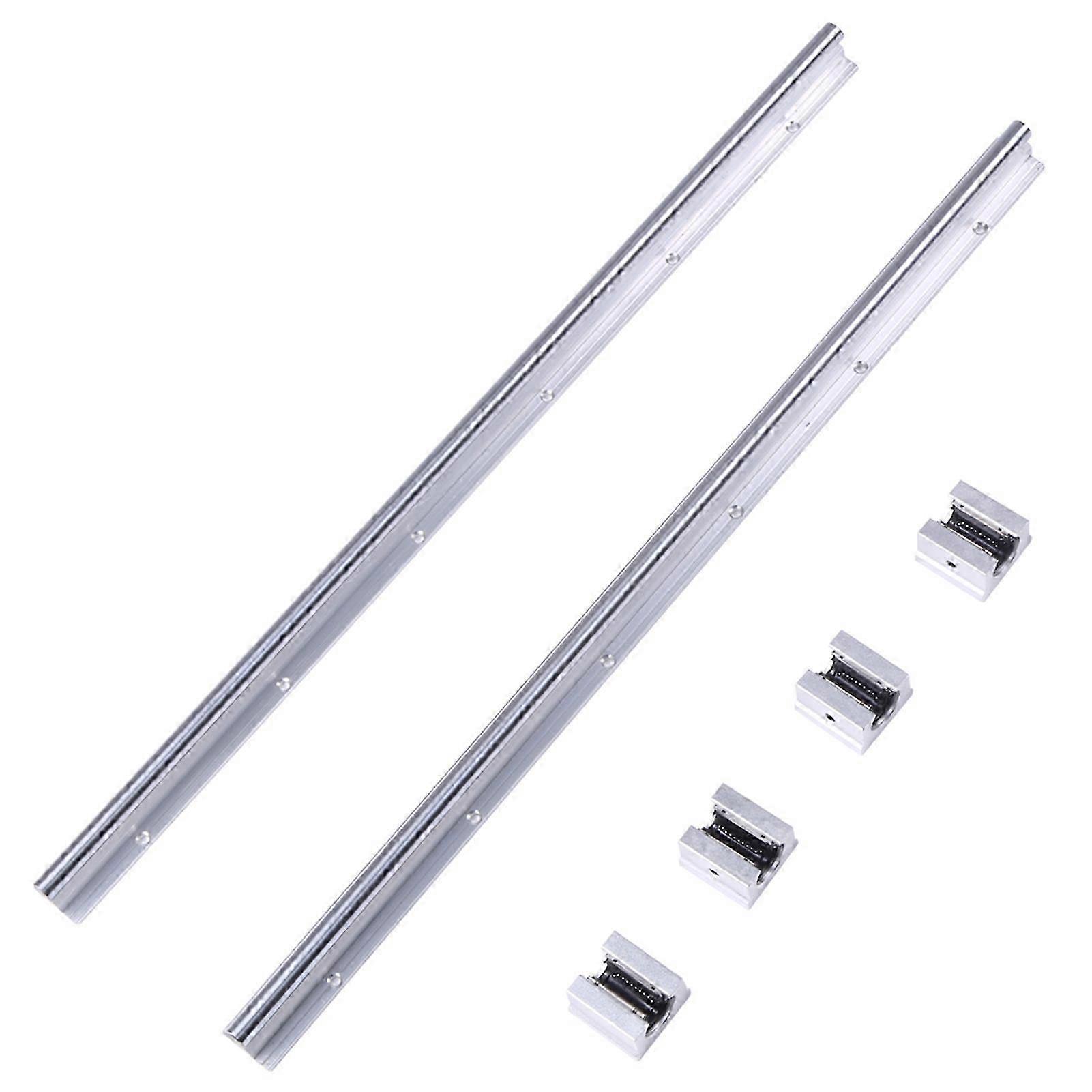 2pcs 600mm 12MM Linear Bearing Rail Slide Guide Shaft with 4Pcs Blocks Suitable for Certain Brands