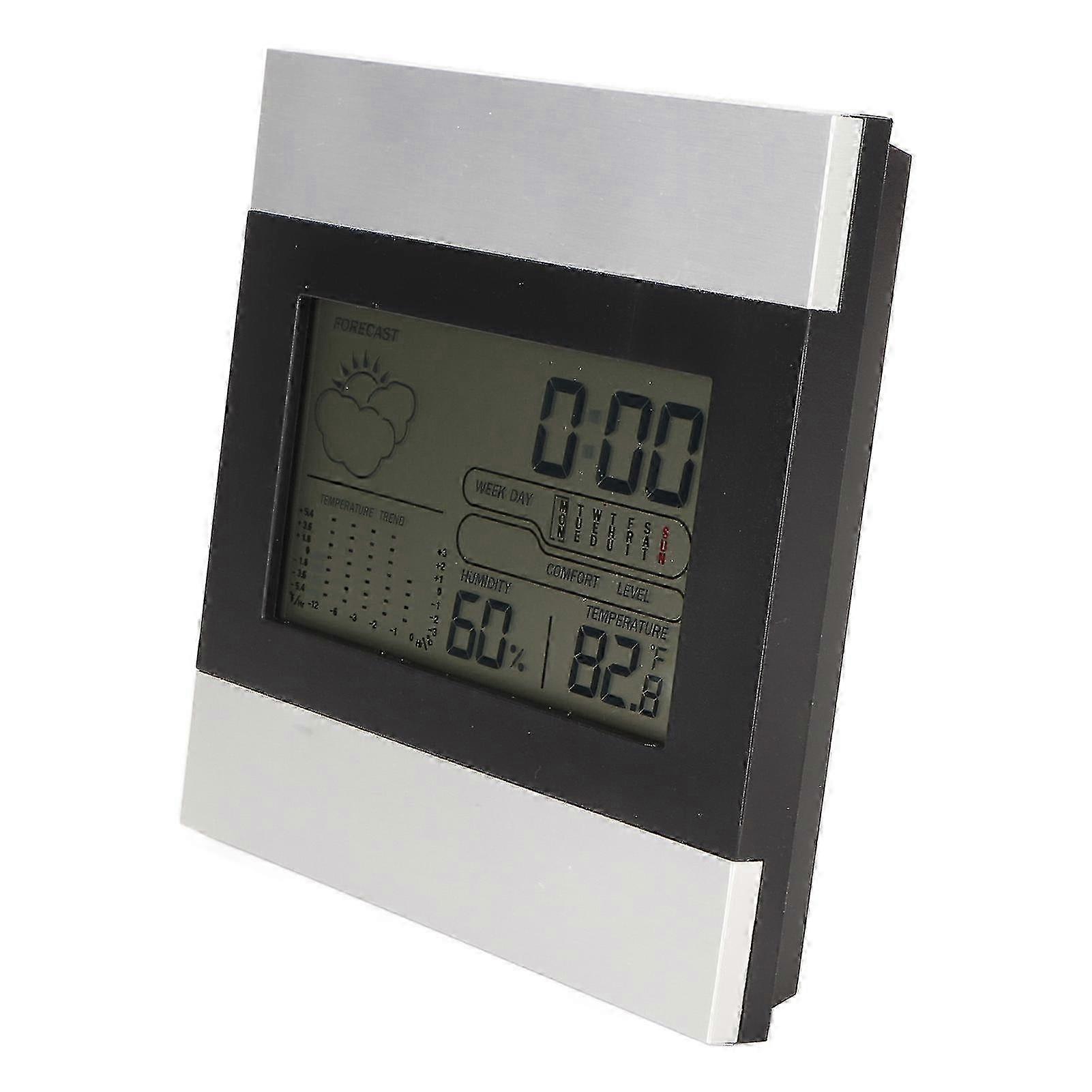 Digital Weather Clock with Temperature and Humidity Display for Desktop and Wall Use