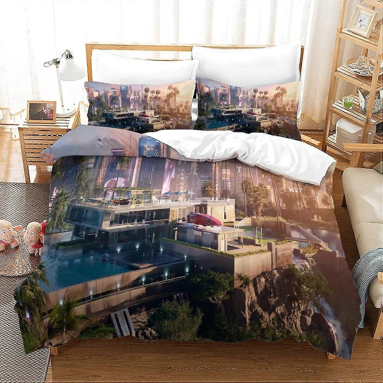 Conjunto de Cama Infantil com Design Cyberpunk, Capa de Edredom Impressa em 3D para Meninos e Meninas, Coleção de Colchas Sci-Fi Hero