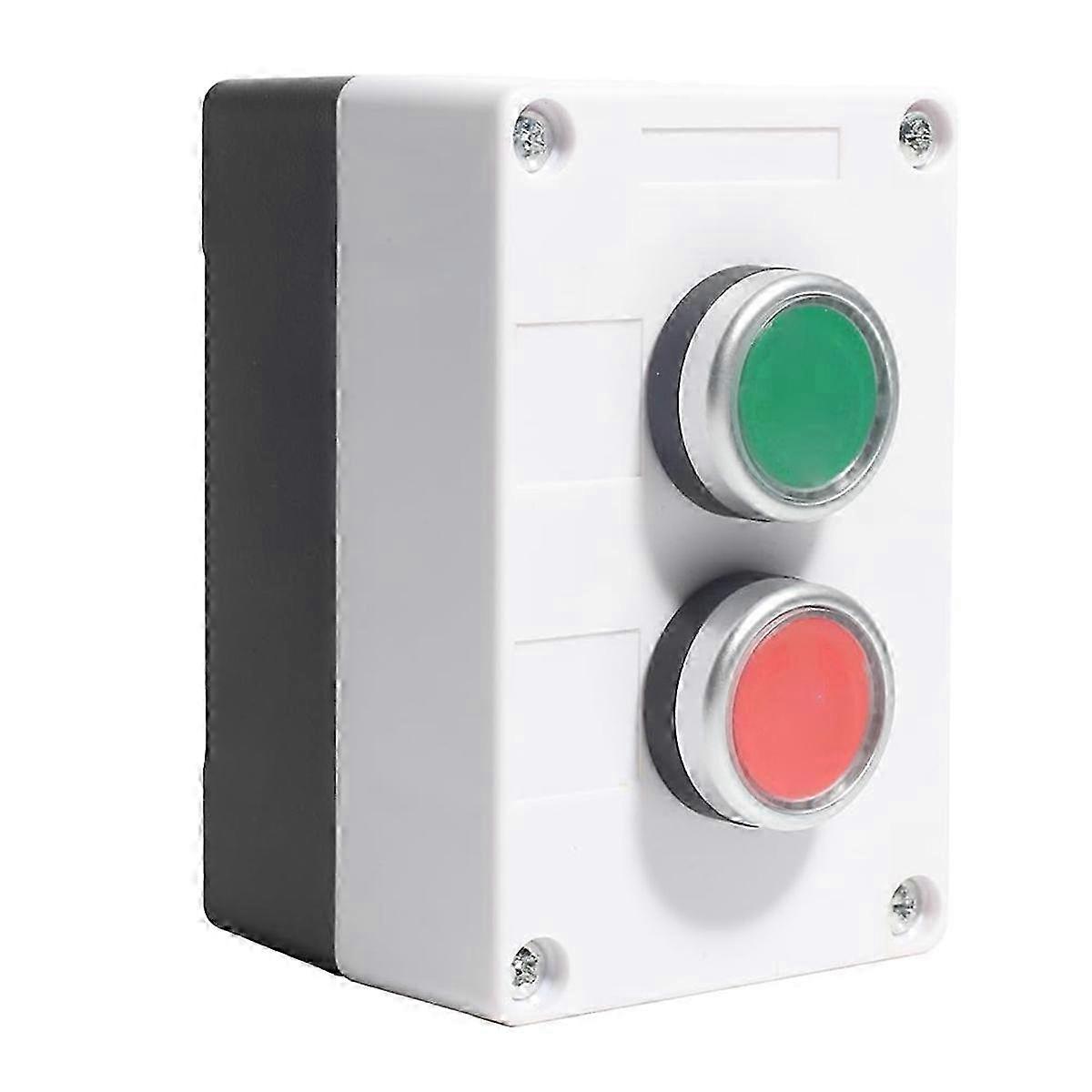 Rain Proof Up-Down Switch Control Station, Momentary Push Button Station Red Green Sign Pushbutton S Edition 0702