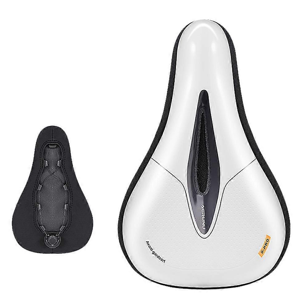 ACRUNU Shock Absorbing Memory Foam Bicycle Saddle PU Leather Bike Seat Cushion, Knob Fixed