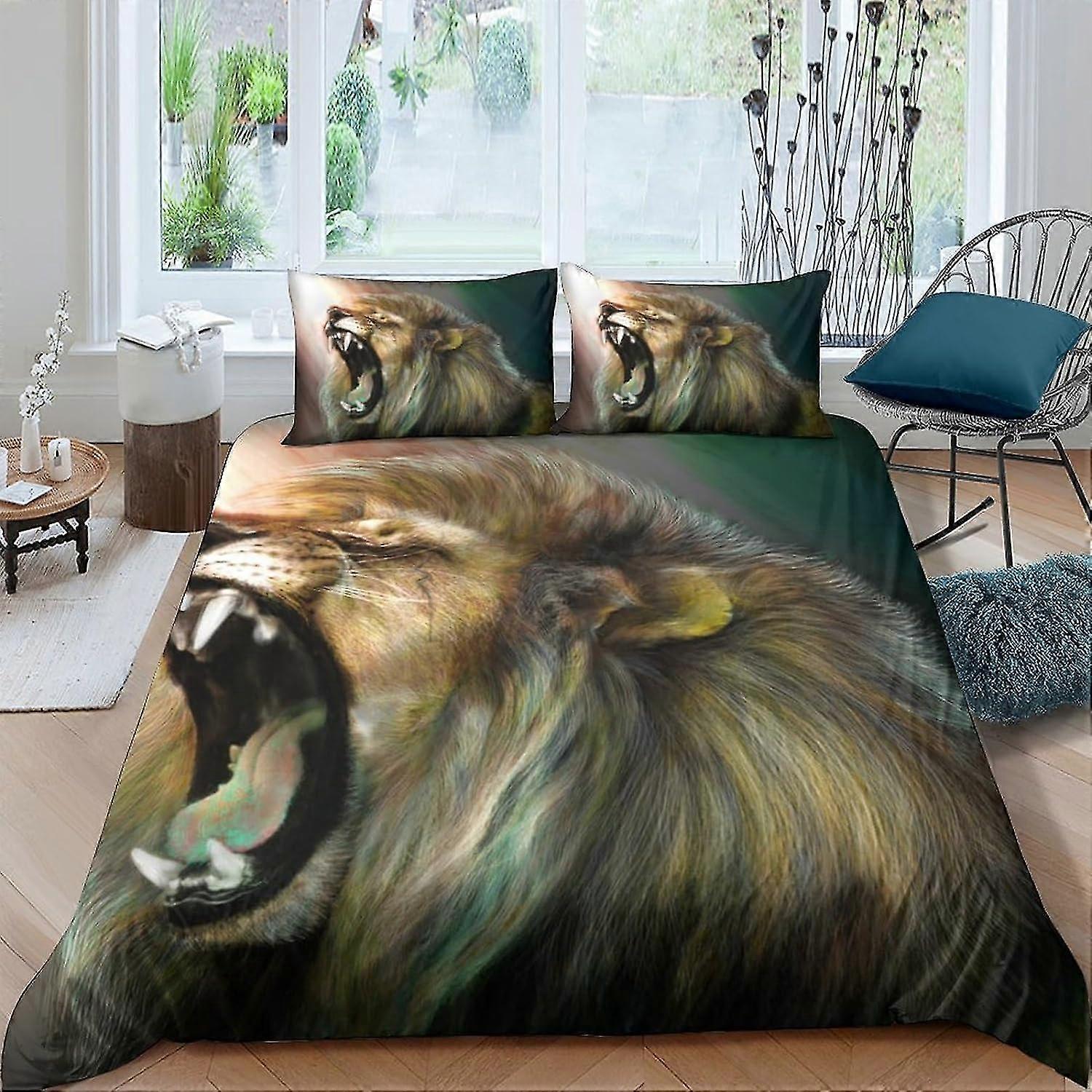 3D täcke överdrag set för påslakan sängkläder med kudde Shams Microfiber Sängöverdrag Dragkedja 3 delar set Quilt Cover King