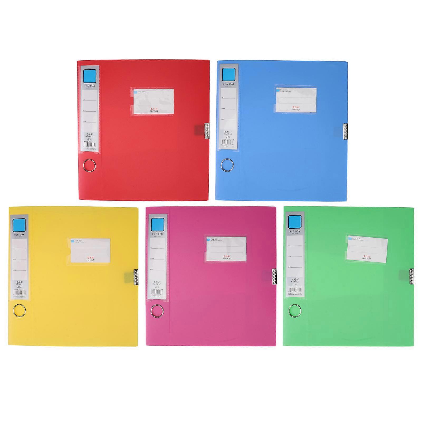 Office File Organizer Colorful Document Holders Stationery Storage Box Rectangular Shape for Office Workers 5Pcs