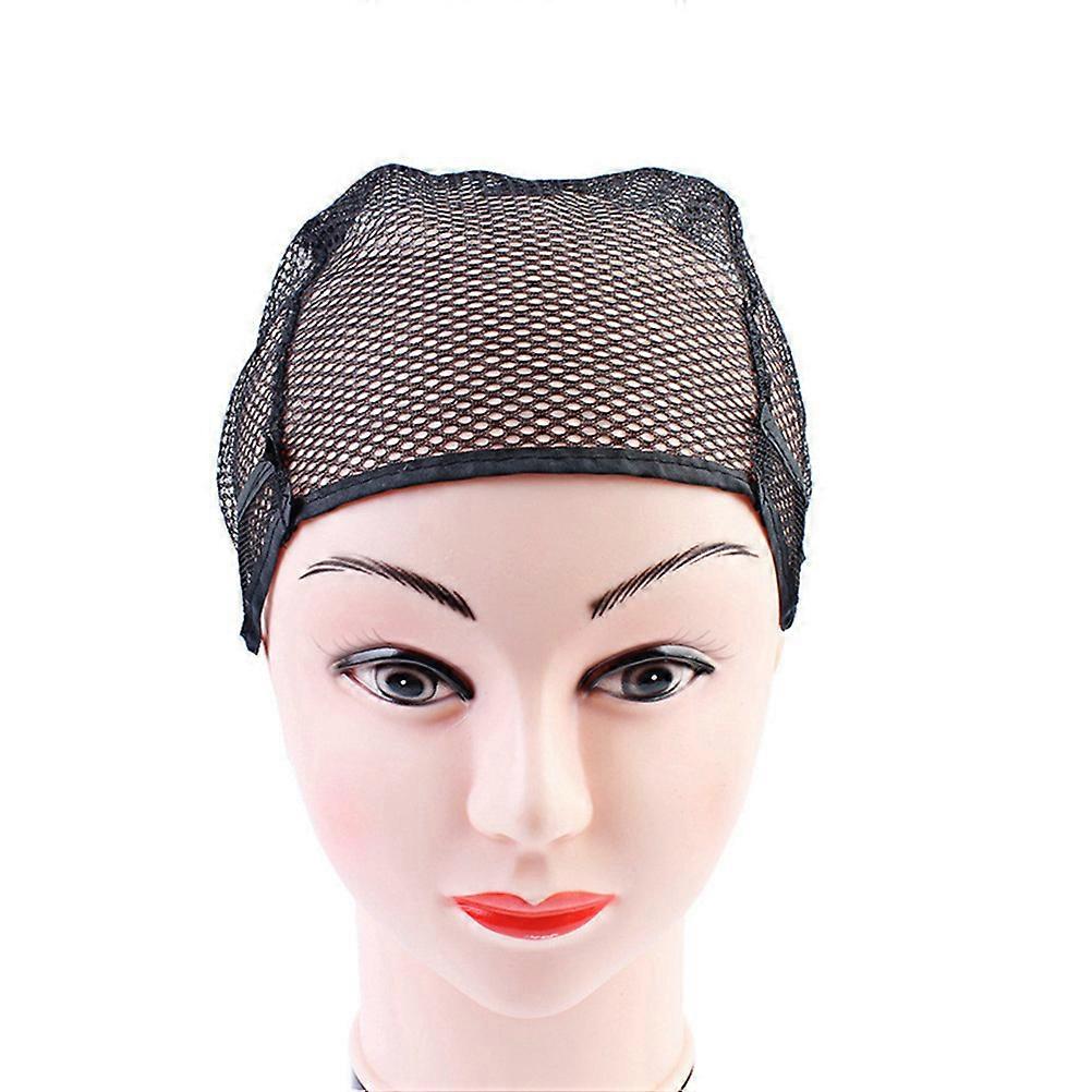 Black Hair Nets Mesh Dome Caps Wigs Comfortable Easy To Wash 5Pack