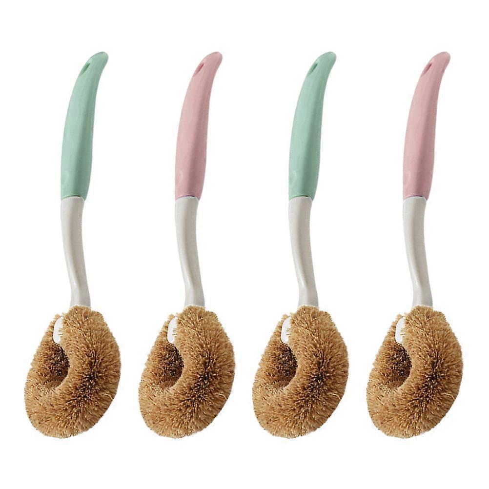Multipurpose Kitchen Cleaning Brush with Hanging Hole for Easy Storage and Nonstick Safety Assorted Color plastic 4pcs