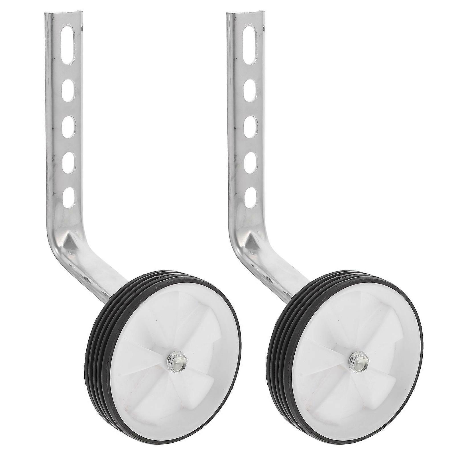 Durable Porous Training Wheels White Steel Bicycle Stabilisers for Riding Practice