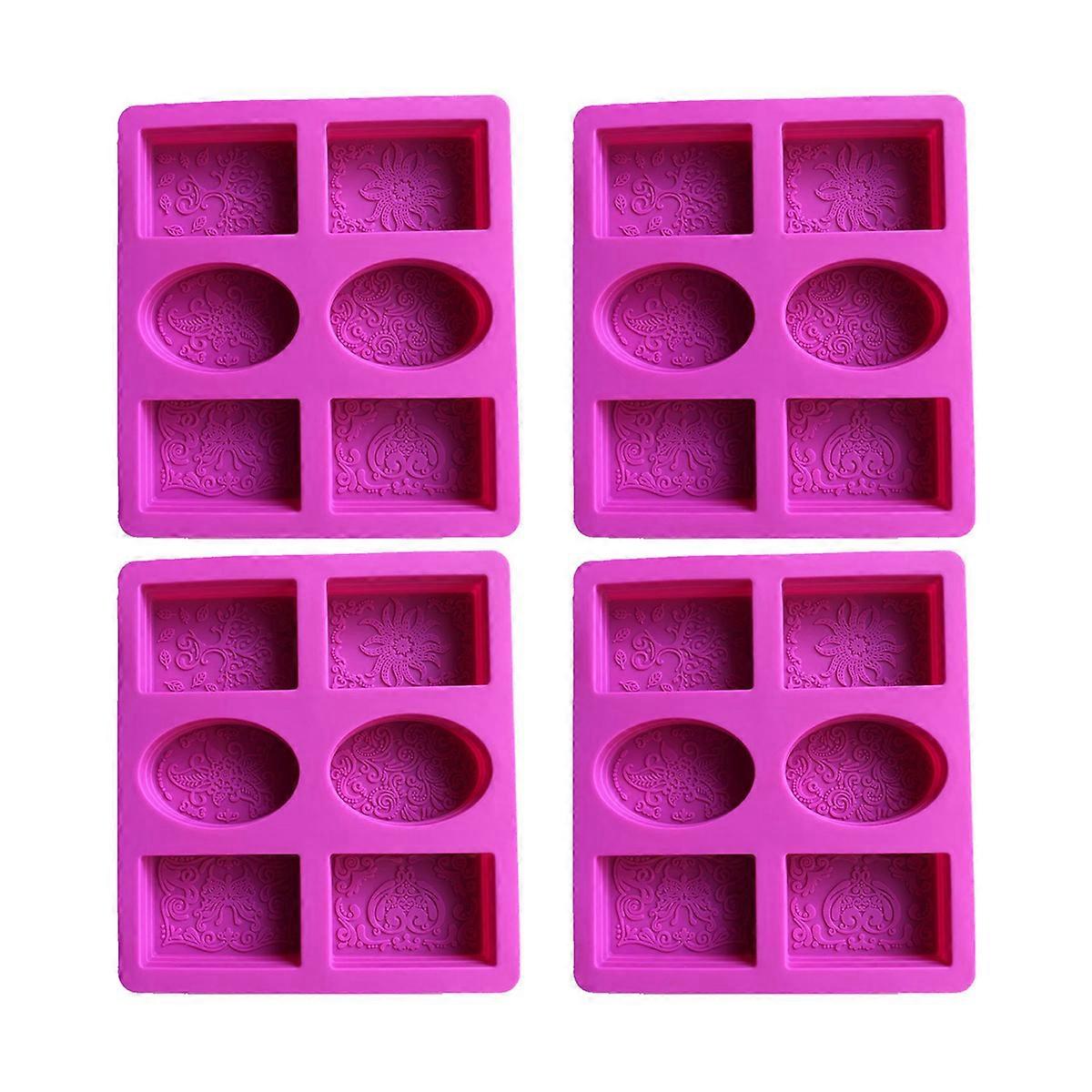 Silicone Soap Mold for Soap Making 3D 6 Forms Oval Rectangle Soap