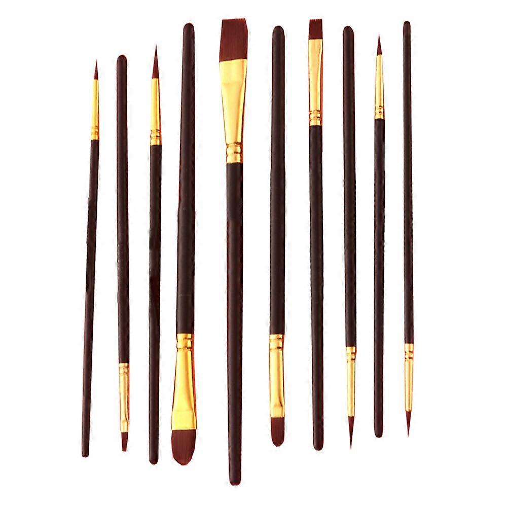 Nylon Paintbrush for Painting Use with Aluminum Handle Black Color 10 Pieces Lightweight Portable