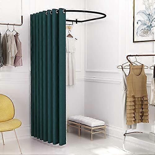 Dressing room for clothing stores with shading curtain, fitting room curtain for dressing rooms, rail curtain (Blackish Green) Ref: 8373