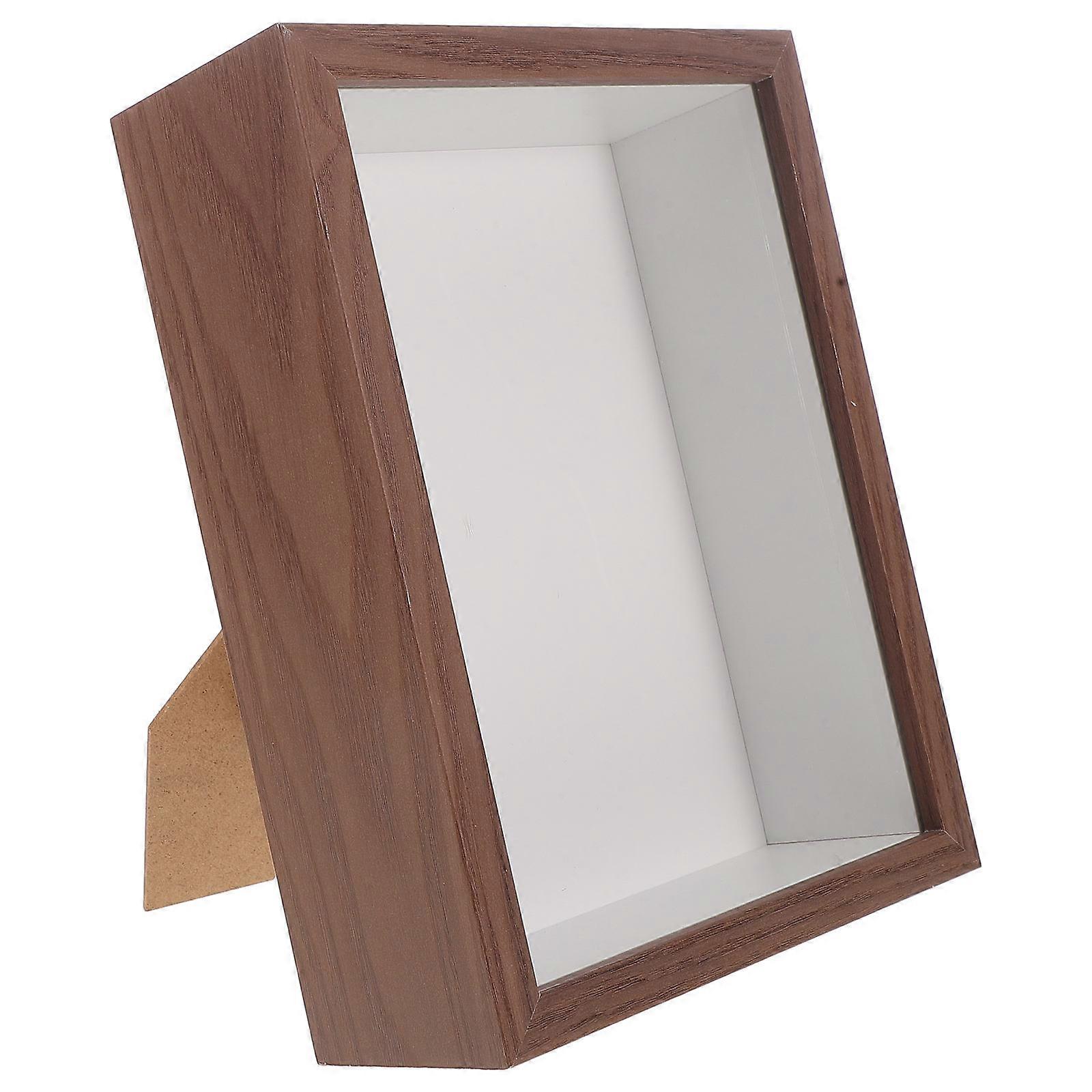 Deep Shadow Box Frame Acrylic Display Case for Specimen with Clear Window for Tabletop and Wall Hanging Wooden Photo Frame