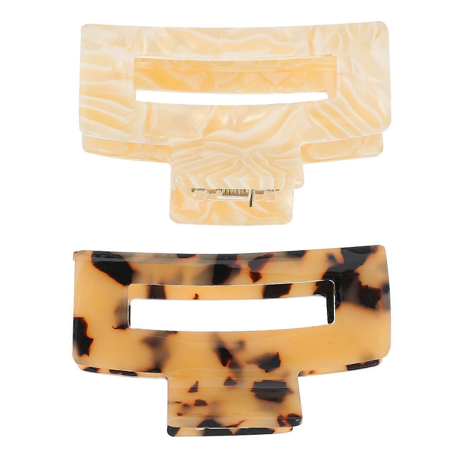 Pinces à cheveux élégantes en acrylique pour femmes – Pinces à mâchoires antidérapantes avec imprimé crème et léopard – Accessoires de mode confortables pour tous les types de cheveux