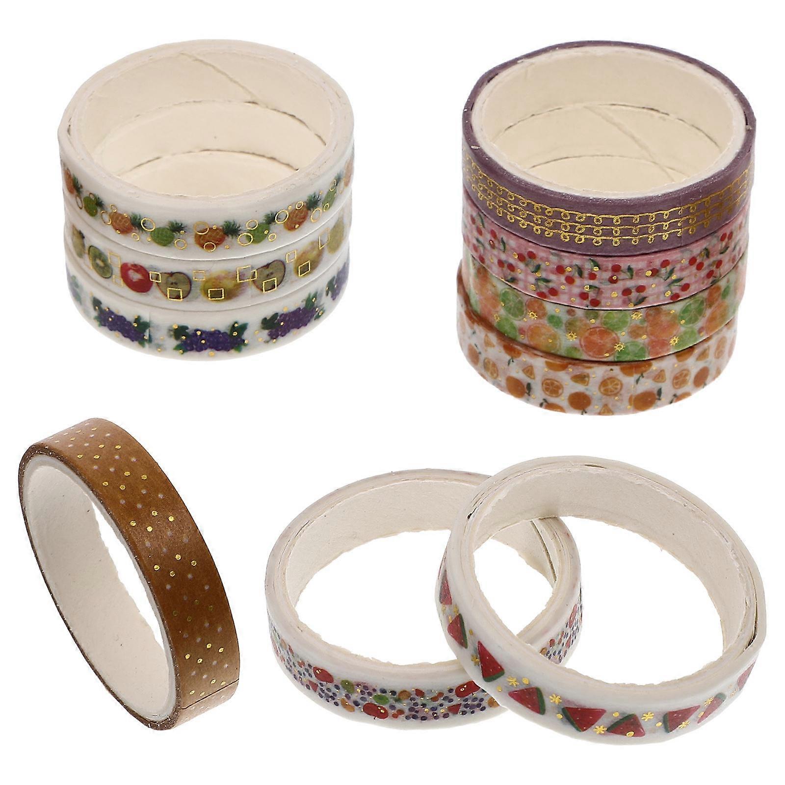 Diy Washi Tapes Decorative Scrapbooking Tapes Multi-Colored 200 Cm X 0.8 Cm Sticky Tear-Resistant No Residue 10 Rolls