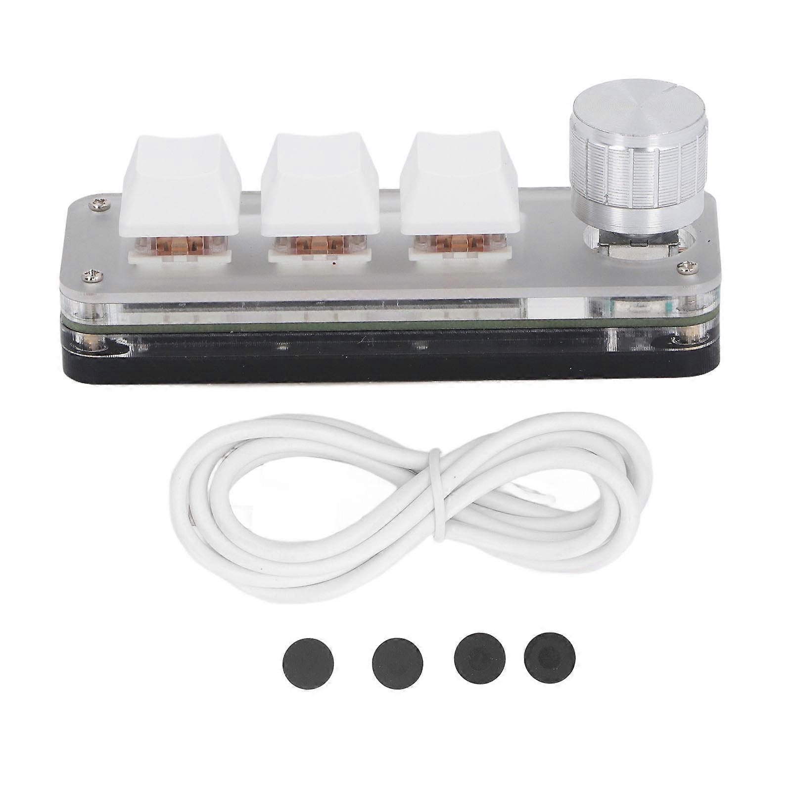Mini 3 Key Keypad Wired Industrial Console Dustproof Red Switch Mechanical Gaming Keyboard