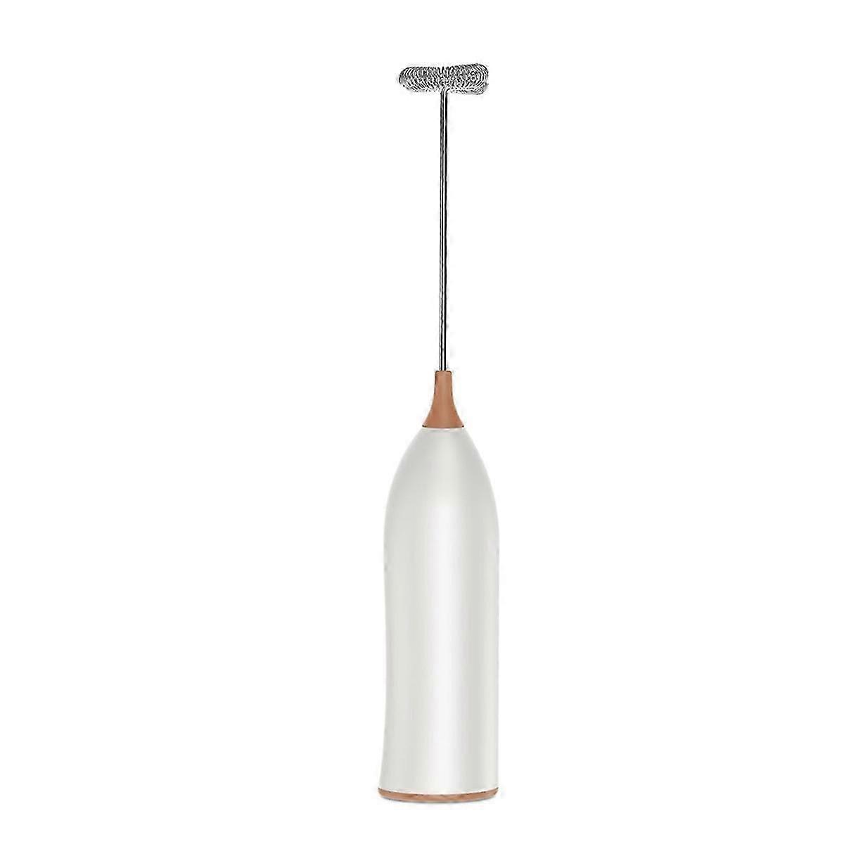 Oplaadbare melkopschuimer voor koffie, latte en cappuccino - draagbare garde in elegant wit voor perfect melkschuim