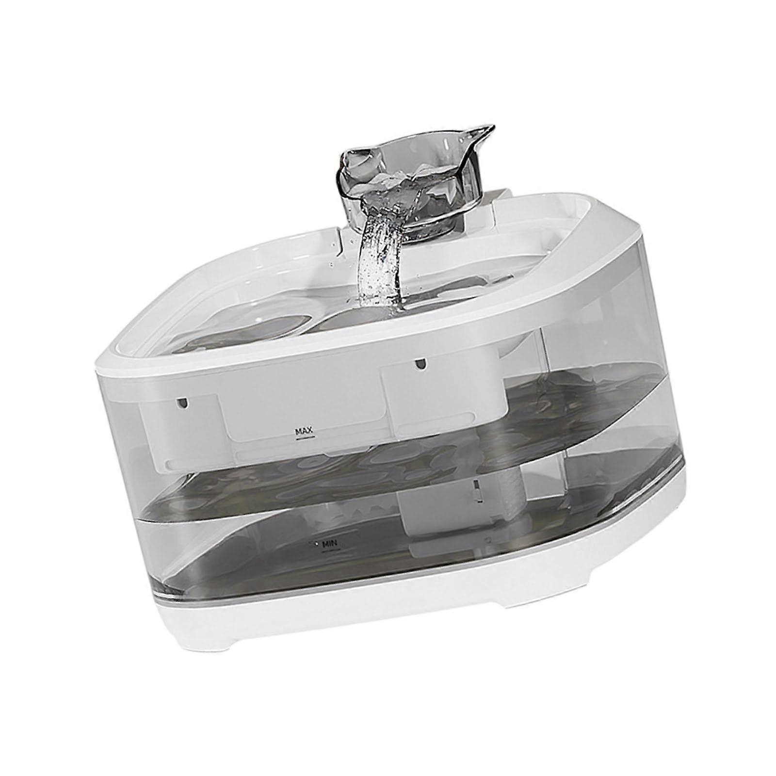 USB Powered Cat Water Fountain 5L Automatic Pet Drinking Fountain with Filtration Quiet Operation for Cat and Dog Use White