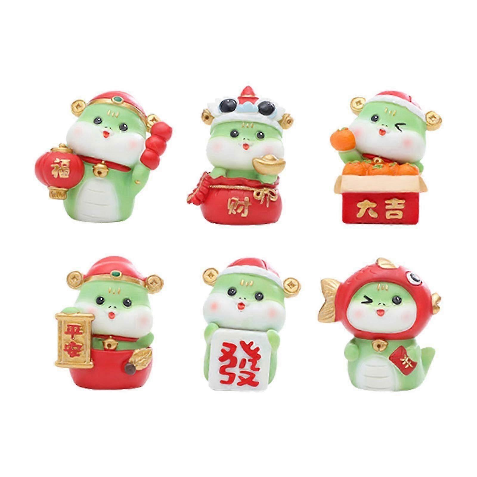 6x Cute Snake Statues Display Tabletop Centerpiece for Desk Office Bookshelf
