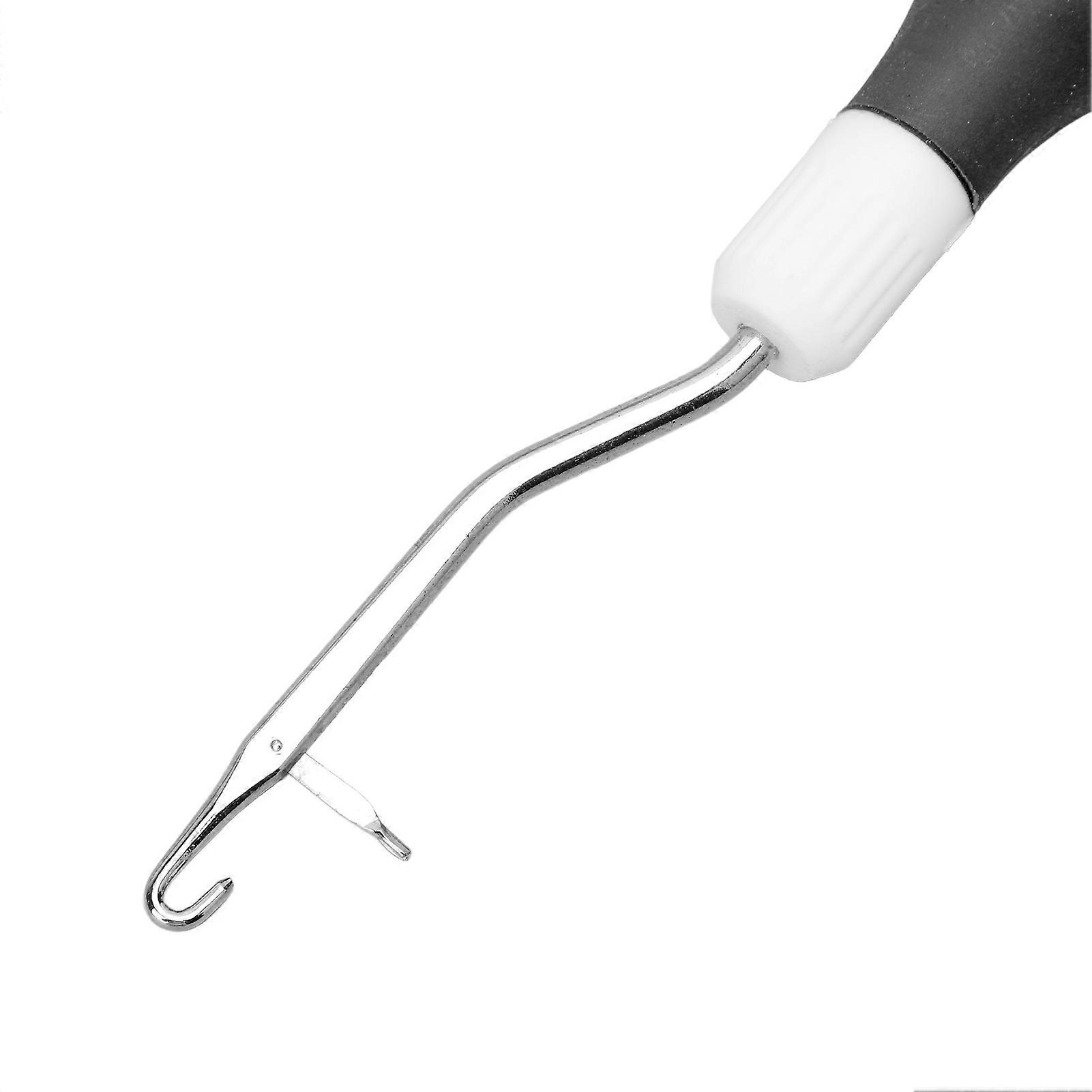 Latch Hook Tool and Rug Hooking Mesh Kit Rubber Handle Bent Latch Hook Crochet Needle 50x50cm Mesh Fabric for Crafts Black
