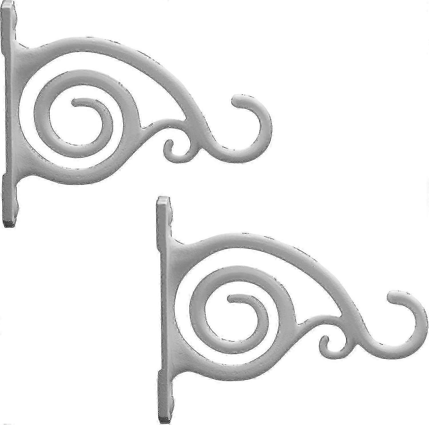 Fancy gebogener Haken, 2er-Set, weiß, Wandhaken aus Gusseisen für Dekor