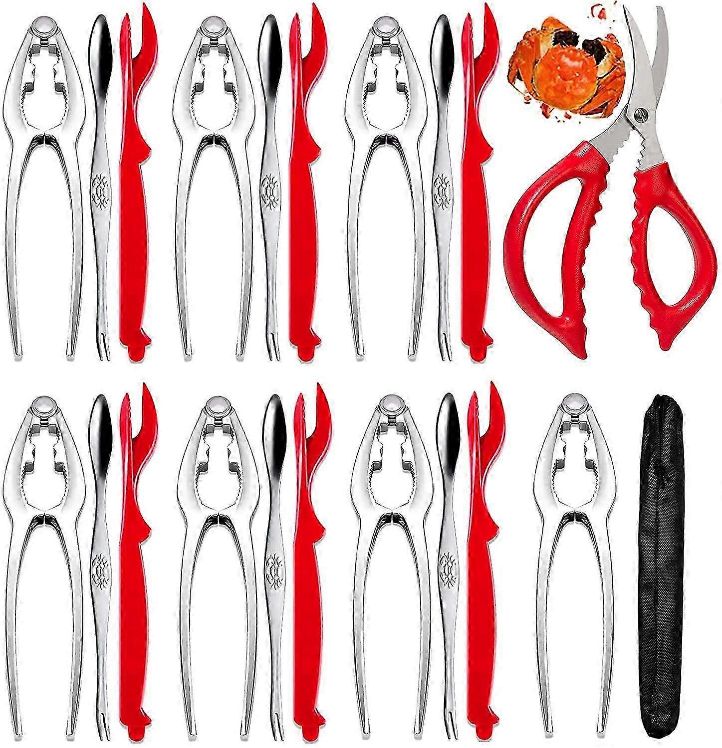 21 Piece Crab Cracking Tools Seafood Tools Nut Cracker Set