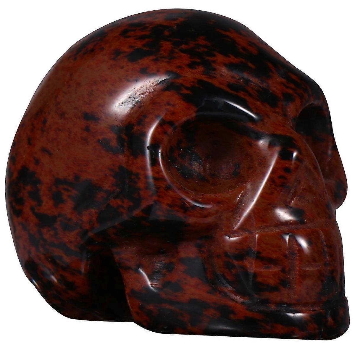 Obsidian Crystal Skull Collectible Dark Red Home And Office Decor 2.50X1.80X1.70CM Energy Work 1Pack