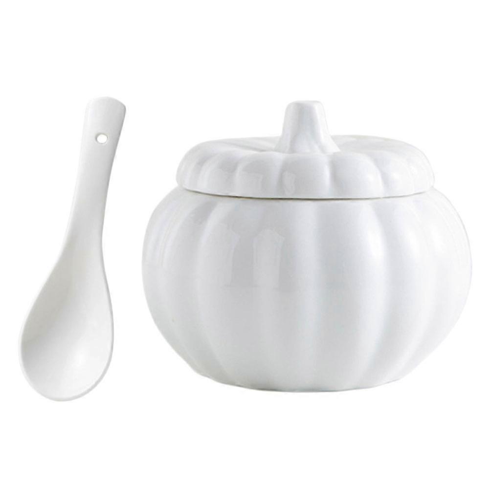 Round Container With Lid Small Ceramic Stew Pot For Dining Table Decoration Family Members 3.9×3.1×3.1in Steaming 1Set