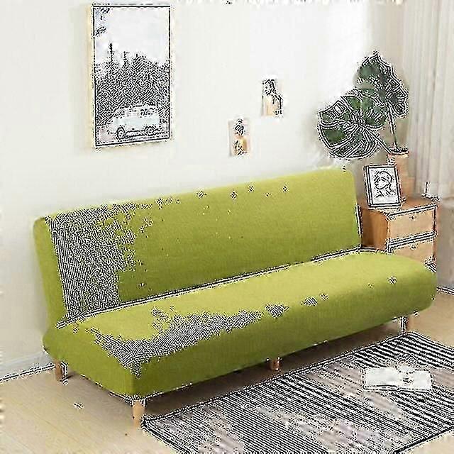 Large Armless Sofa Bed Slipcover with Stretch Jacquard Fabric for Folding Futon Couch Dust Proof Protection and Elastic Removable Cover Design