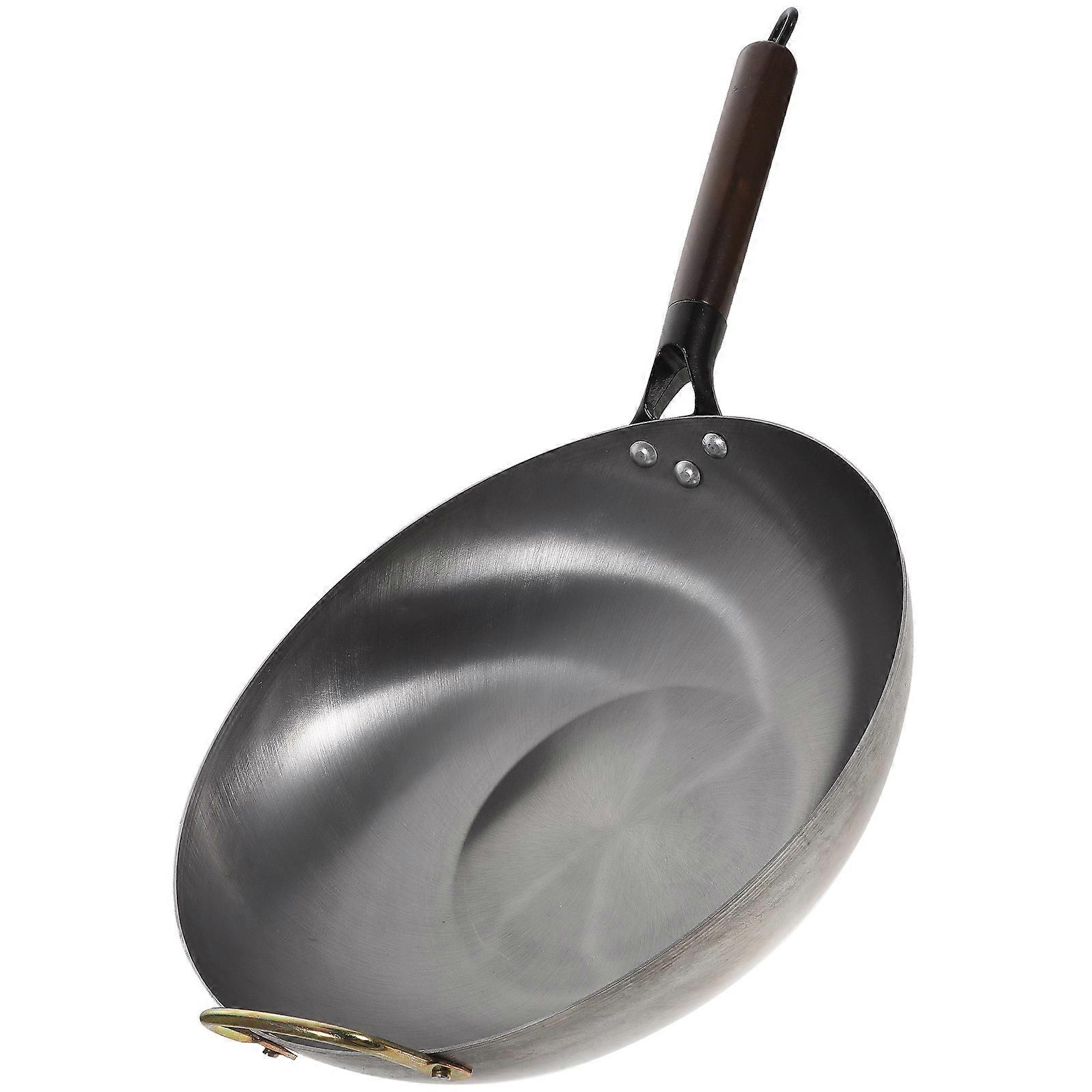 Iron Pots For Cooking Thicken Wok Black Color Multi- Kitchen Use 12.58X12.58X3.14In 1Piece