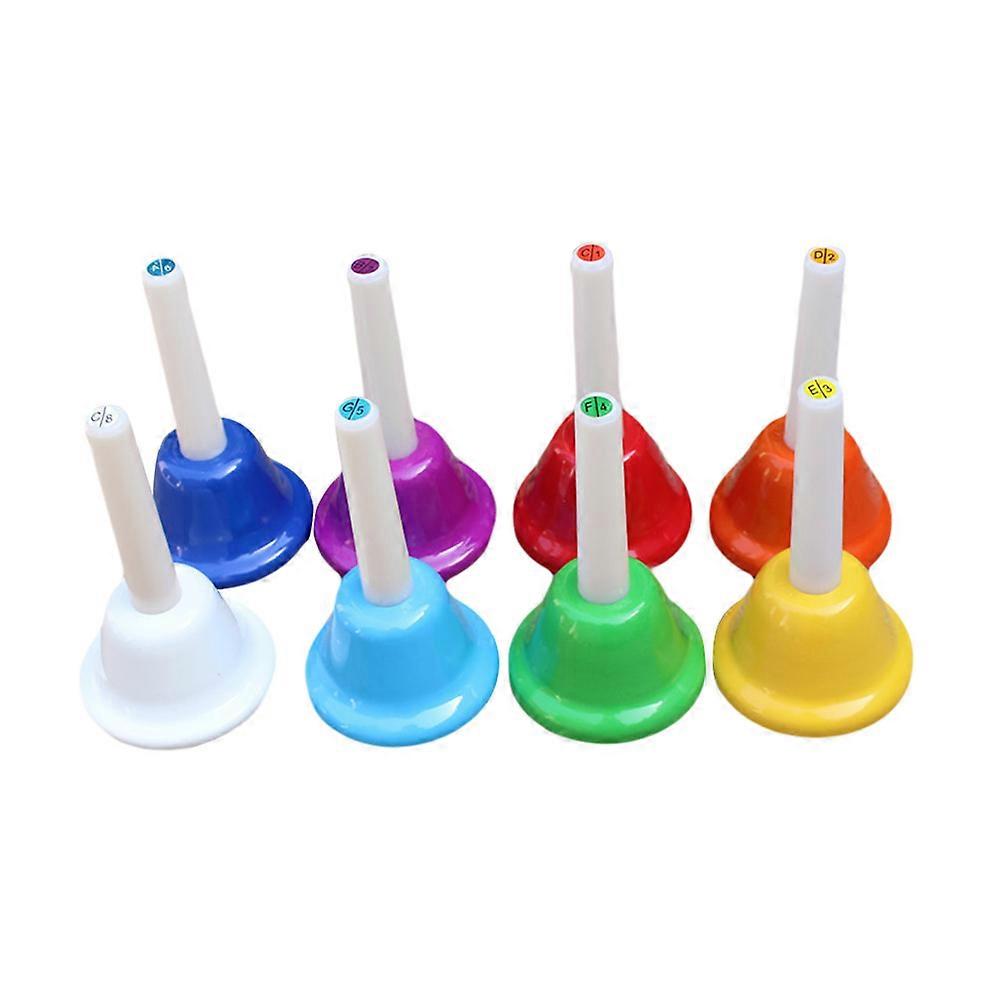 School Handbell for Kids Made of Alloy with Assorted Color Easy to Ring Loud Clear Sound Perfect for Classroom Attention 8pcs