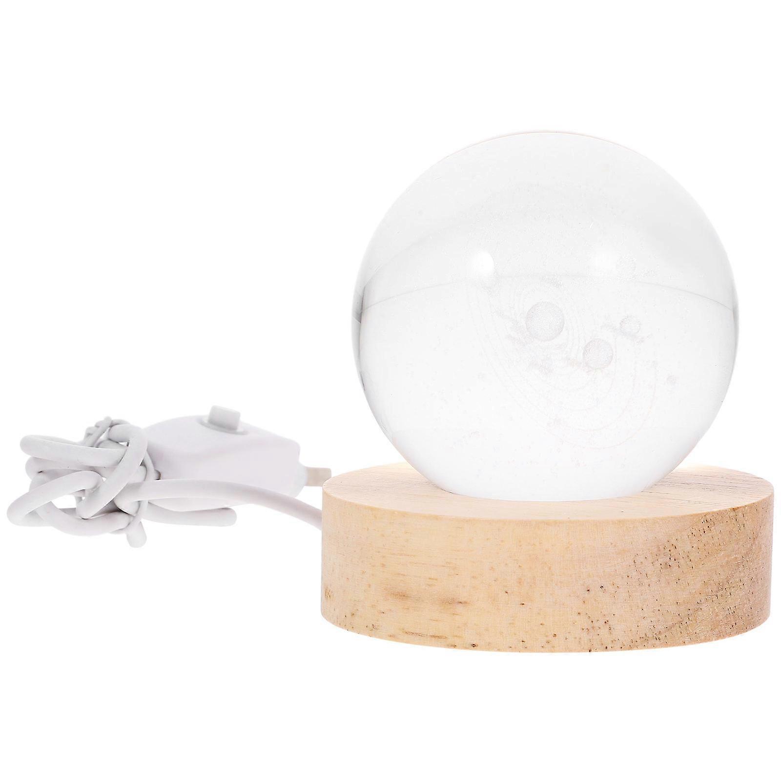Crystal Ball with LED Light Base for Decoration ABS Glass Material Multi Color 1 Set