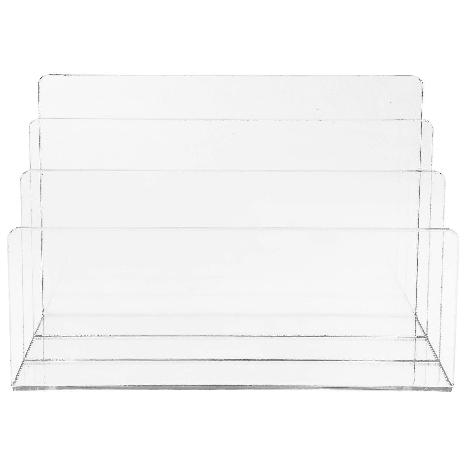 Clear Bookend Acrylic Document Organizer Desktop Item Office File Storage .5X13.8CM 1Set