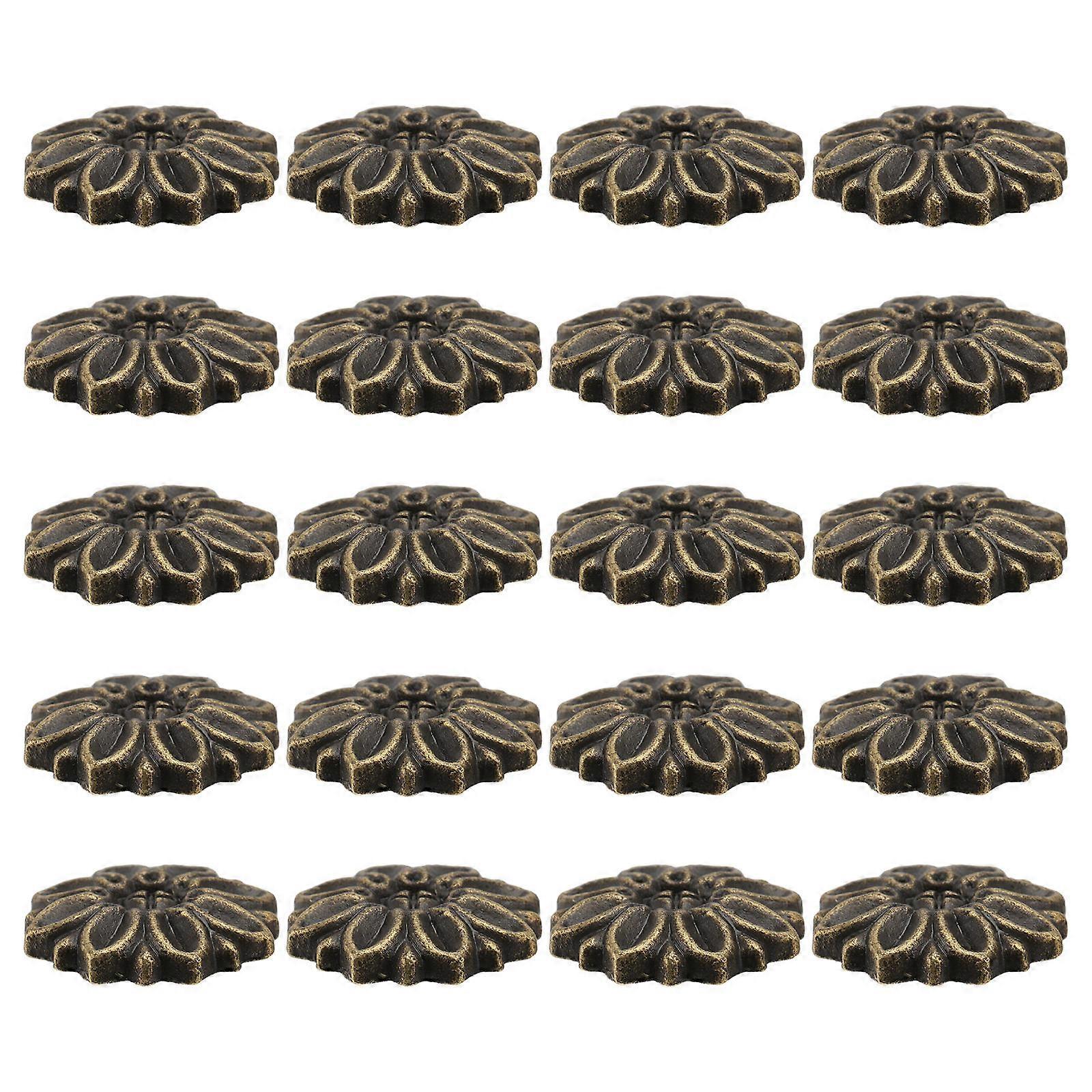 خمر صندوق خشبي التصحيح مربع ديكور باستر للديكور المنزلي 20 قطعة قهوة سبائك الزنك نمط الرجعية