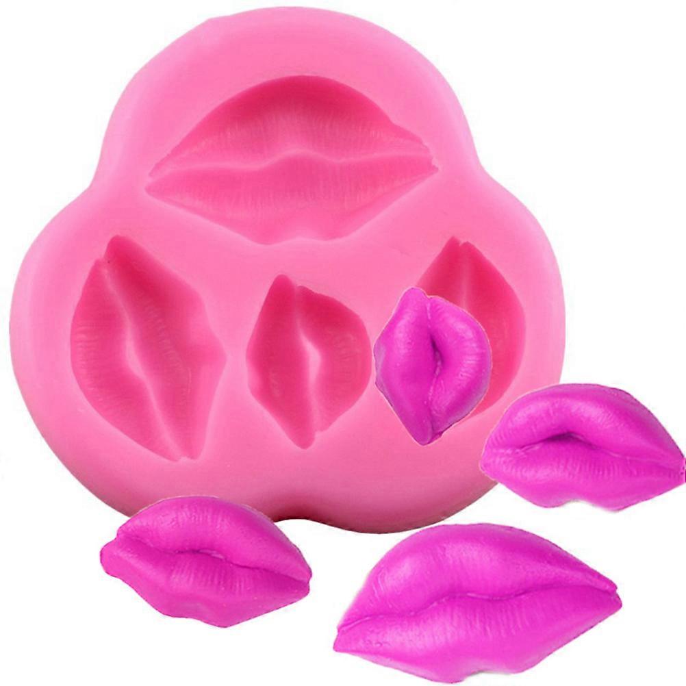 Creative Lip Shaped Silicone Cake for Kitchen Use Multi Color Dust and 3.5 inch