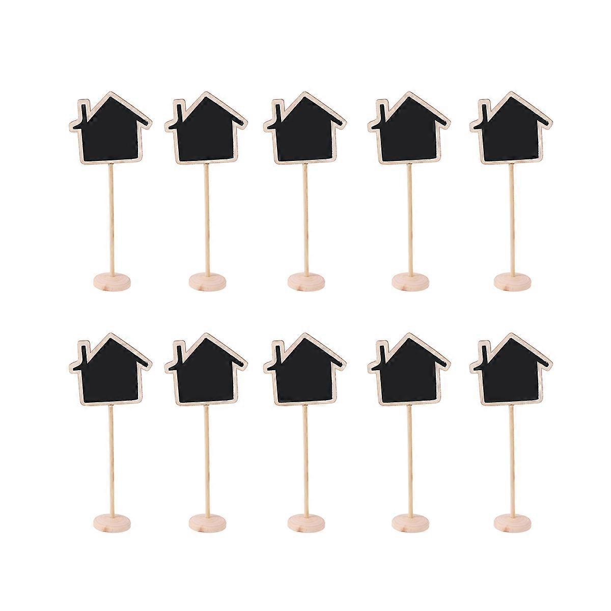 Tabletop Chalkboard Signs House Shape Message Board Drawing Tool for Home Users in Multi Color 19x8x0.2cm 10Pcs