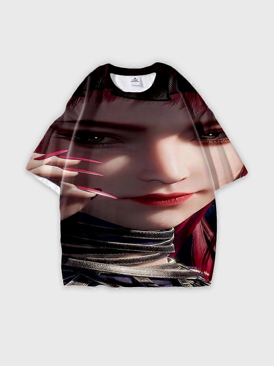 T-shirt round neck Character Pattern loose short sleeve P433