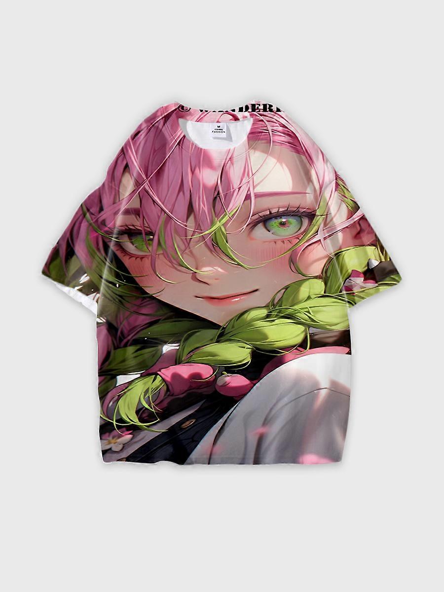 T-shirt round neck Character Pattern loose short sleeve P64